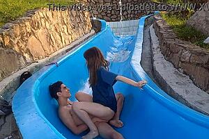 Skinny stepsister gets wild poolside sex in part 2