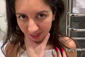 h girl sucks and bangs in school shower pov scene