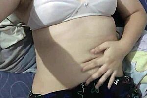 Horny Filipina Girlfriend with Natural Tits Gets Wet While Raining Outside