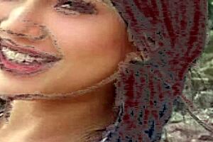 Hot african woman in bikini gets drawn