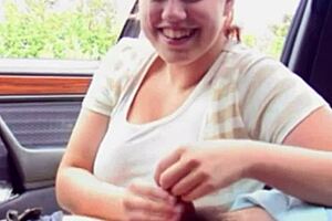 Young redhead BBW enjoys car ride 😊