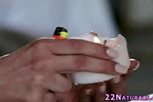 natural babe teases with sucking, handjob, and riding in erotic session