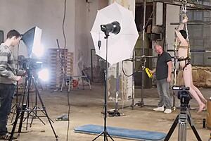 blindfolded gay guy sky heet gets waxed and blowjob in dungeon 😈