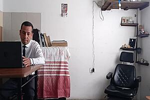 Horny Wife Sucks Messenger Behind Husband's Back