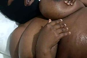 Big tits ebony masturbating!