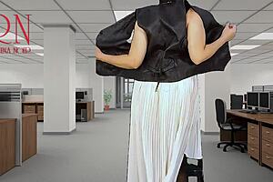 naked secretary seducing boss, showing pussy tits and cunt?