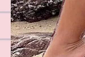 Hot african woman in bikini gets drawn