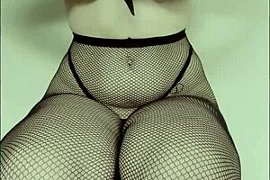 Sexy fishnet babe gets slapped and spanked close up!