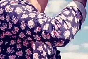 She licked his cock eagerly, then he sprayed cum all over her lips