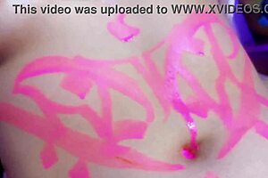 I paint a body art on a girl and then have sex with her.