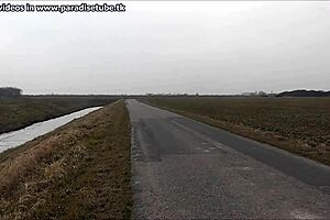 Amateur rides in moving car