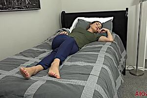 Krissy Lynn humping pillows with those big tits, so hot! 😜