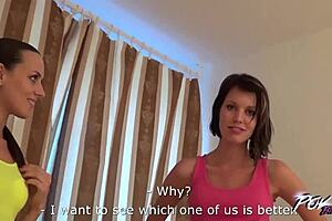 ugh, me n my friend, two horny 18+ babes fightin for that cock