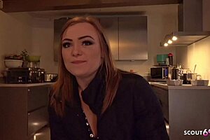 Redhead Alice Gets Fucked in Casting! Saggy Tits and Facial Action!