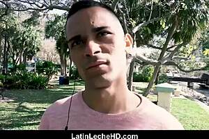 straight spanish twink gets anal blowjob and bareback sex with gay stranger for cash in pov