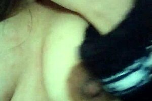 Feeling horny, I touch myself in grandma's living room with small tits exposed.