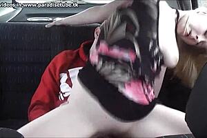 Amateur rides in moving car