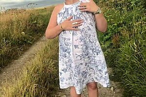 Wife Naked Outdoors Masturbating to Orgasm!