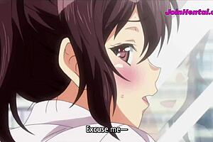 First time public adventure in animated hentai movie