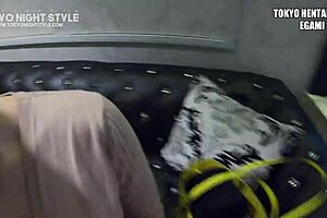 Blasian beauty goes up against a big cock in a JAV-style porn video.