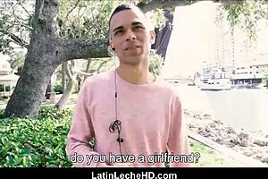 straight spanish twink gets anal blowjob and bareback sex with gay stranger for cash in pov