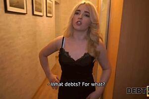 Russian teen seduces debt collector for a hot cowgirl ride.