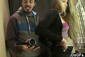 dagfs pleasuring herself at tanning saloon