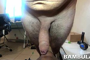 oral fuck in pov with ebony teen slut sucking big white cock