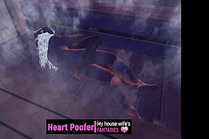 Sex in the sauna with an animated woman