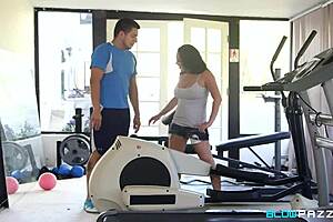 dayton raines finishes her workout with a cumshot