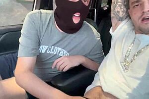 Trailer client sucked skinny amateur in car bondage scene