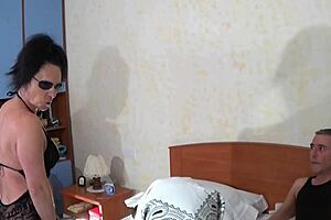 Beautiful women with big cans and brown hair seducing young men with anal sex.