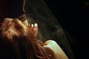 Whispers of pain as the slave licks cum in bdsm bondage