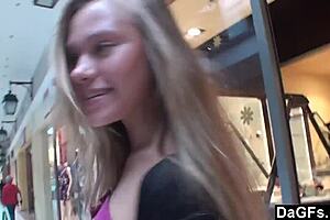 dagfs pleasuring herself at tanning saloon