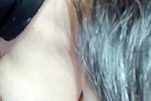 my girlfriend with huge tits getting a cumshot in the public bathroom outdoor area