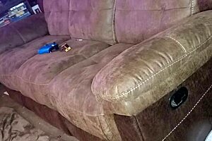 Blow Job on Sofa with Rimjob Action
