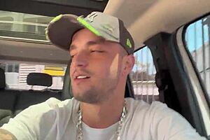 Trailer client sucked skinny amateur in car bondage scene