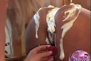 Tabatha Sweet licking pussy with strawberries and cream?