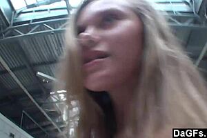 dagfs pleasuring herself at tanning saloon