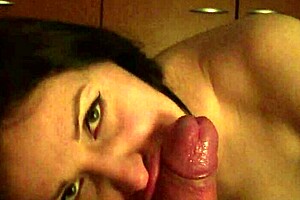 russian girl sucks balls and cock in a wild blowjob session