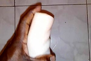 Ebony Solo Fucking Huge Monster Cock Fleshlight To Massive Cumshot.