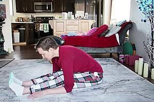 yoga lesson turns into sexy milf femdom with friend fetish