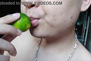 chinese asian girl licks during intense masturbation session