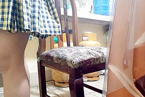 Student masturbates while stepfather walks around! So sexy!