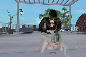 Public blacking of a blonde Imvu user