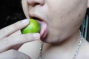 chinese asian girl licks during intense masturbation session