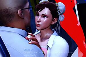 Chun Li bent over in 3D hentai scene