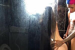 young guy seduces friend's aunt in bathroom