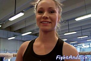 Bigass dyke babe gets fingered after intense wrestling match.