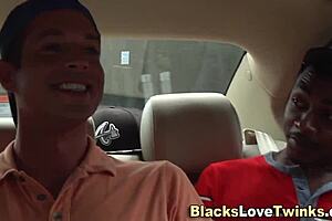 Ebony guy in intense group threesome with big cocks